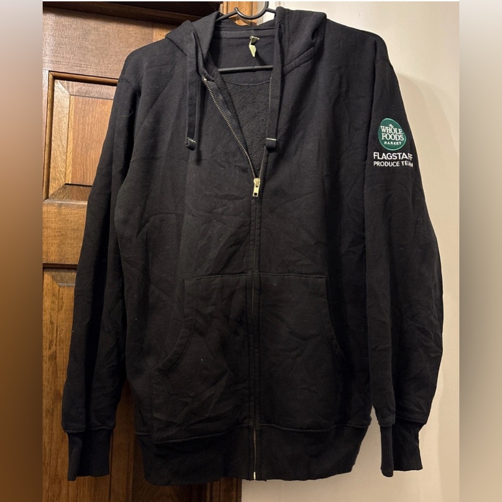 Whole Foods Flagstaff Logo Produce Patch Market Employee Organic Zip Hoodie M
